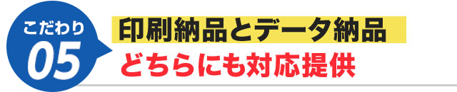 印刷納品とデータ納品どちらも対応